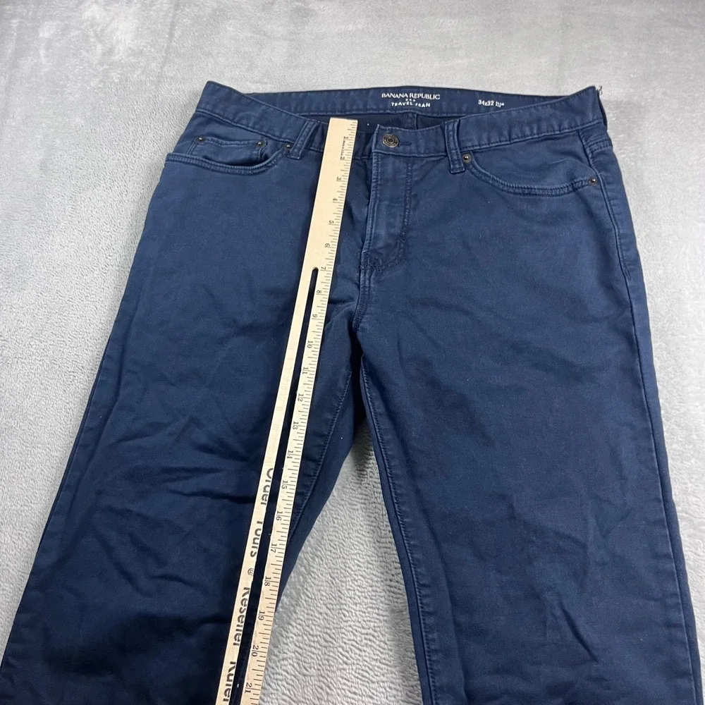 Banana Republic Travel Jean Mens 34x32 Slim Fit Navy Blue Stretch Pants